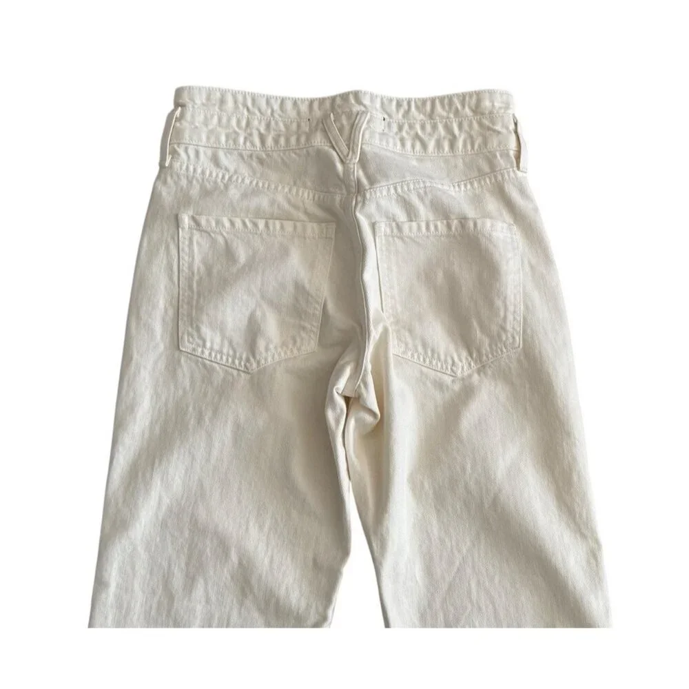 VERONICA BEARD Women's Sz 24 Blake Classic High Rise Straight Jeans in Ecru - Picture 9 of 10